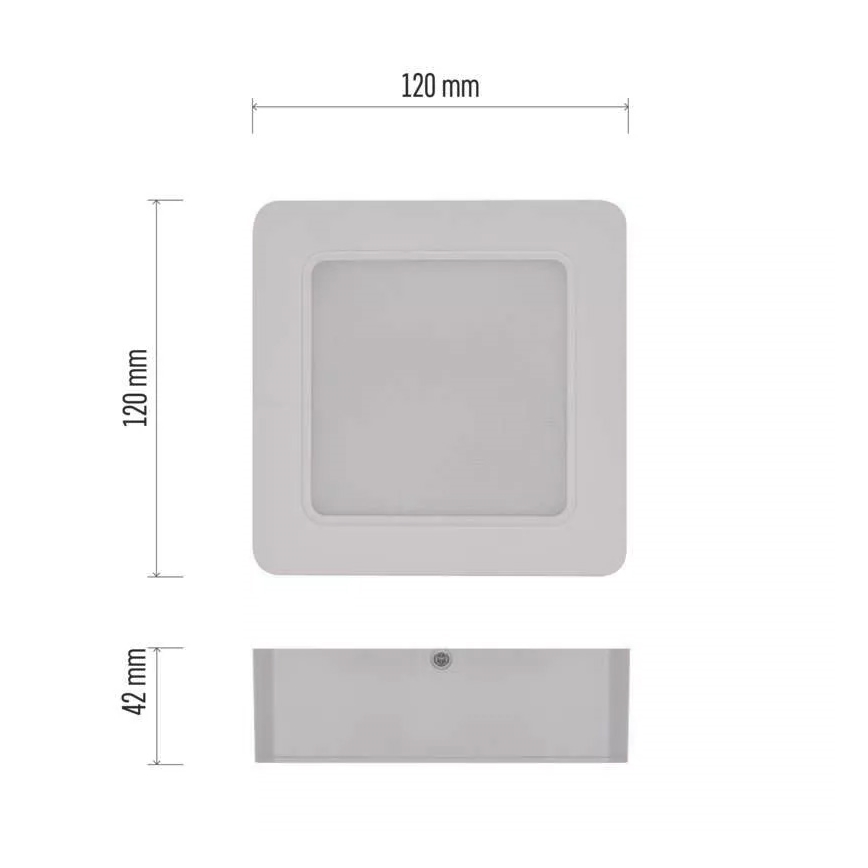 LED Lubinis šviestuvas LED/9W/230V 12x12 cm baltas