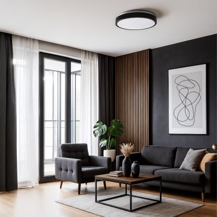 LED lubinis šviestuvas LIBRA LED/24W/230V 4000K Ø 39 cm juodas