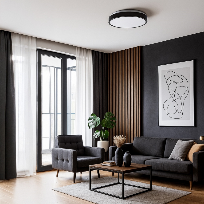 LED lubinis šviestuvas LIBRA LED/24W/230V 4000K Ø 39 cm juodas