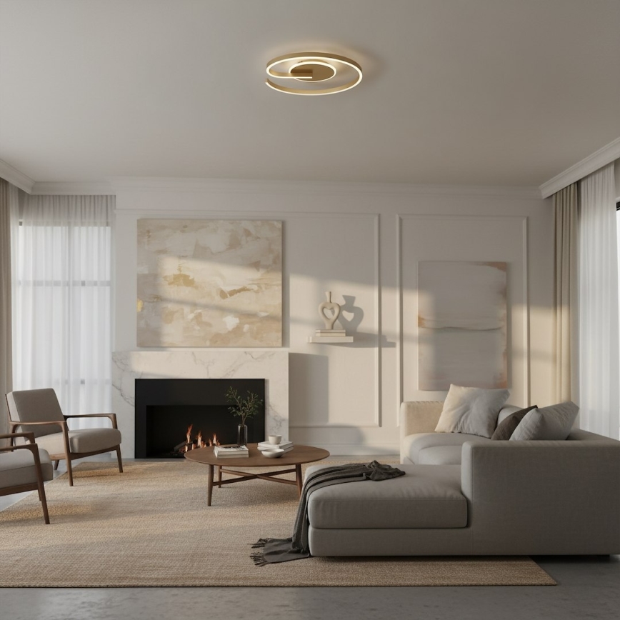 LED lubinis šviestuvas LORENZO LED/22W/230V, skersmuo 50 cm, auksinis