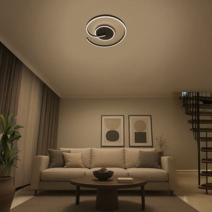 LED lubinis šviestuvas LORENZO LED/22W/230V Ø 50 cm juodas