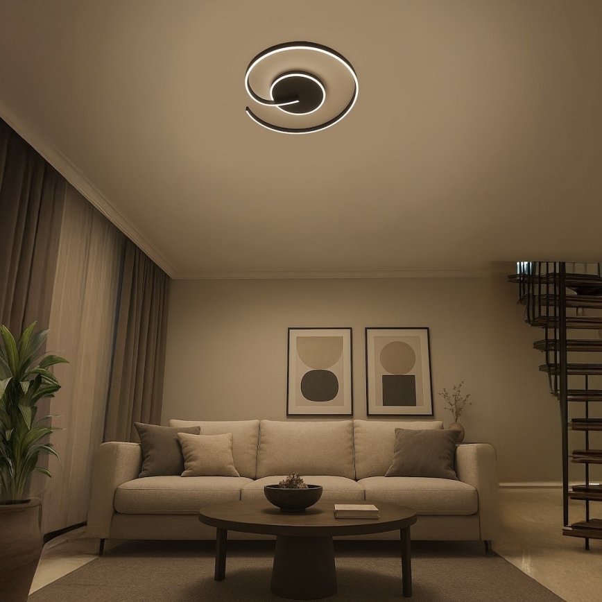 LED lubinis šviestuvas LORENZO LED/22W/230V Ø 50 cm juodas