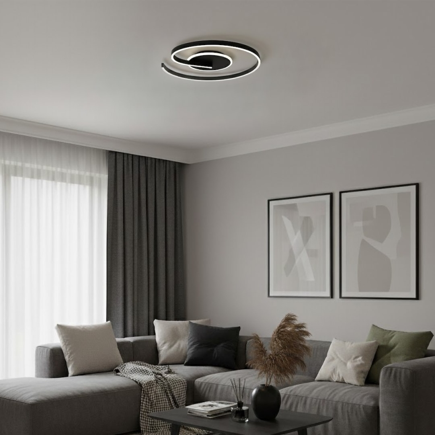 LED lubinis šviestuvas LORENZO LED/22W/230V Ø 50 cm juodas