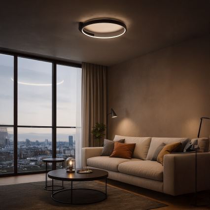 LED lubinis šviestuvas LUNA LED/18W/230V Ø 42,5 cm juodas