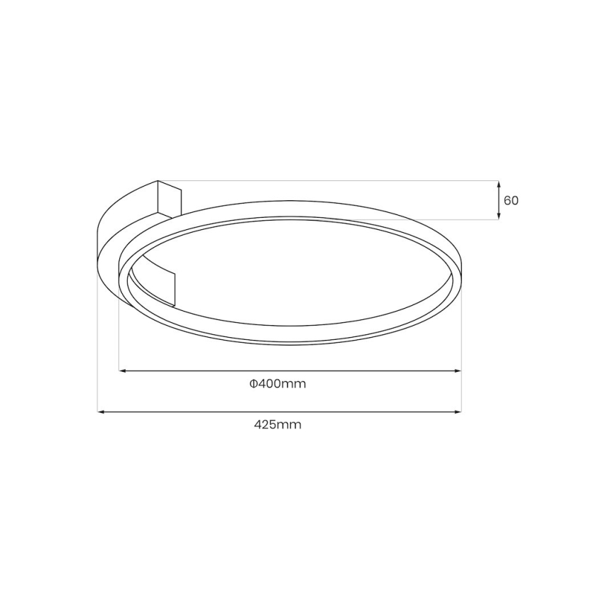 LED lubinis šviestuvas LUNA LED/18W/230V Ø 42,5 cm juodas