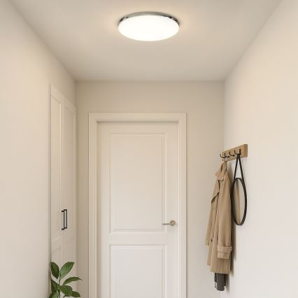 LED lubinis šviestuvas MAYA LED/36W/230V Ø 50 cm blizgus chromas