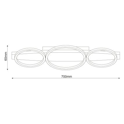 LED lubinis šviestuvas MELISA LED/28W/230V 26,5x70 cm pušis