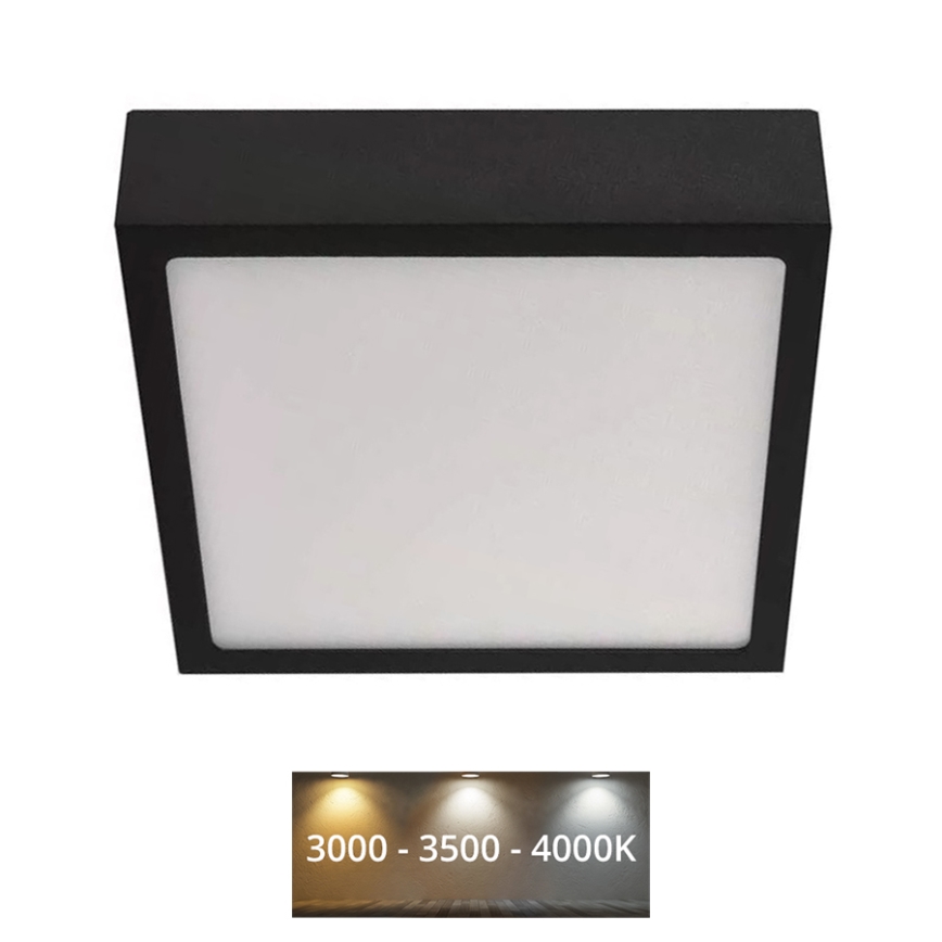 LED Lubinis šviestuvas NEXXO LED/12,5W/230V 3000/3500/4000K 17x17 cm juodas