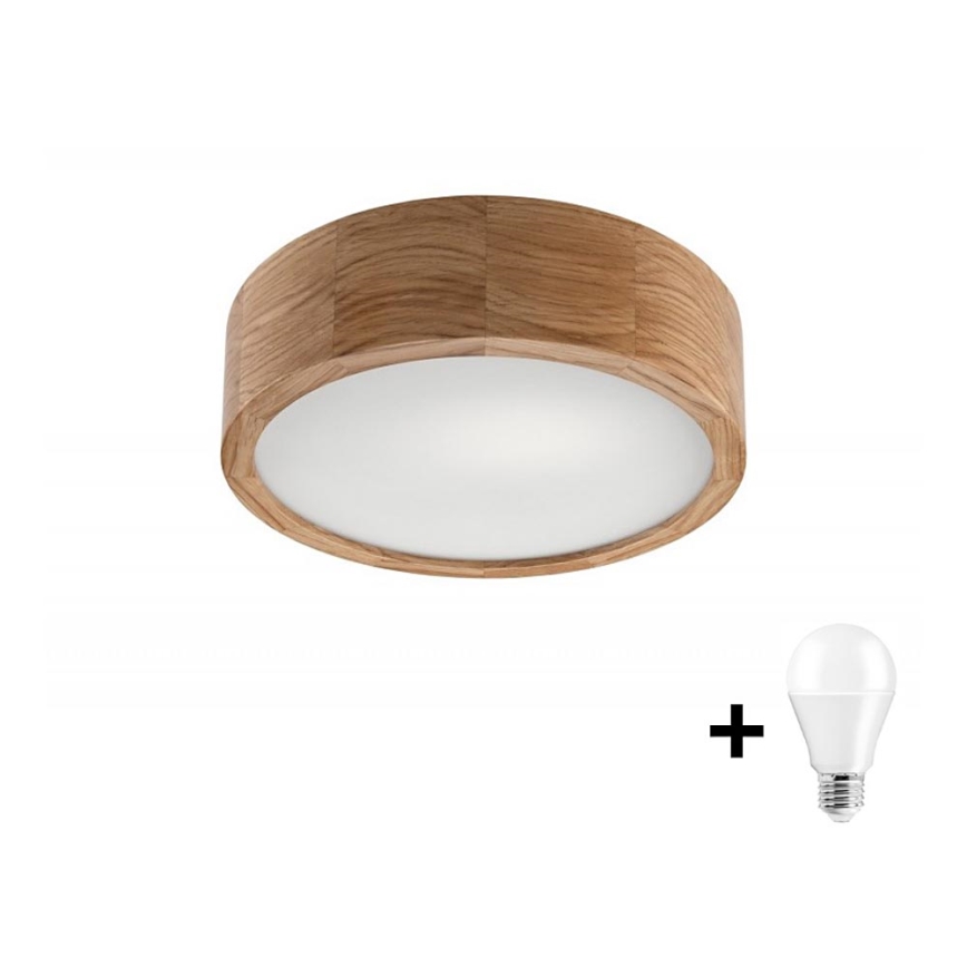 LED Lubinis šviestuvas OAK 1xE27/10W/230V ąžuolo pr. 27 cm