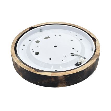 LED lubinis šviestuvas OAK SMOKY SLIM LED/20W/230V 4000K Ø 27 cm ąžuolas/tamsiai ruda