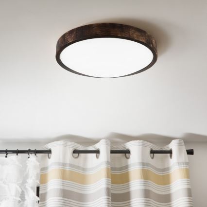 LED lubinis šviestuvas OAK SMOKY SLIM LED/36W/230V 4000K, skersmuo 37 cm, ąžuolas / tamsiai ruda