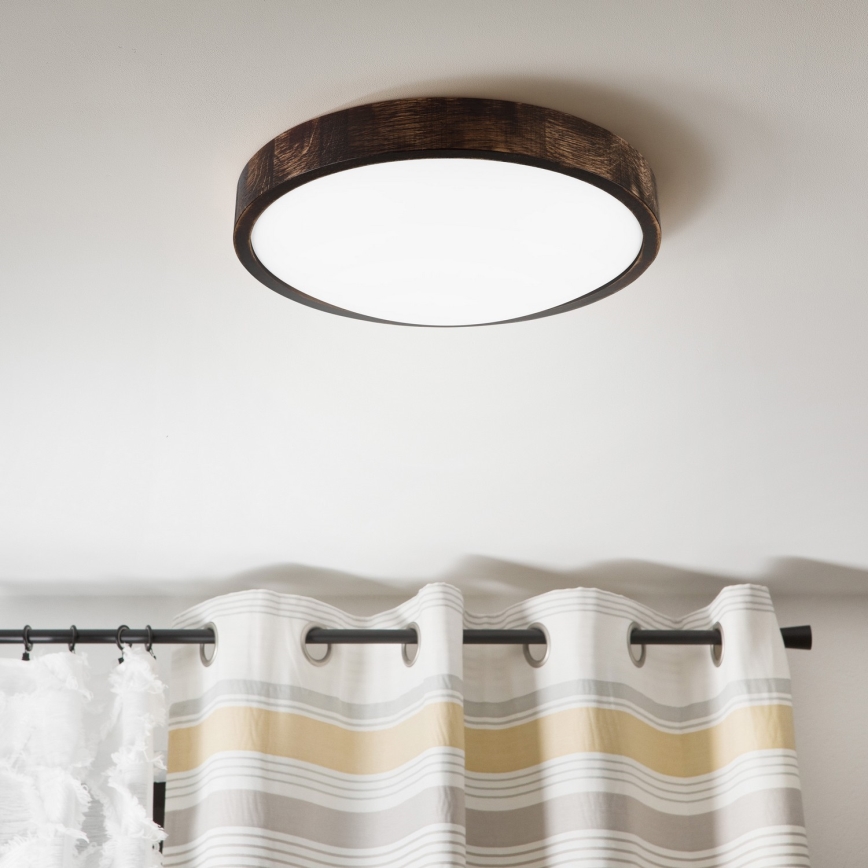 LED lubinis šviestuvas OAK SMOKY SLIM LED/36W/230V 4000K, skersmuo 37 cm, ąžuolas / tamsiai ruda