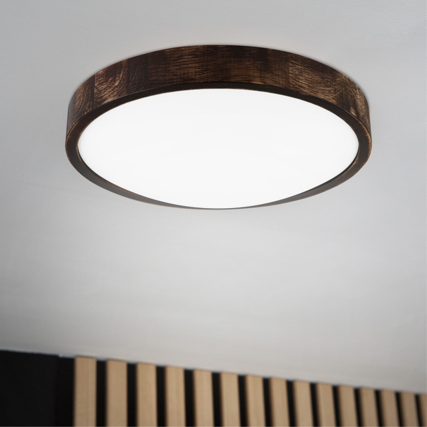 LED lubinis šviestuvas OAK SMOKY SLIM LED/36W/230V 4000K, skersmuo 37 cm, ąžuolas / tamsiai ruda