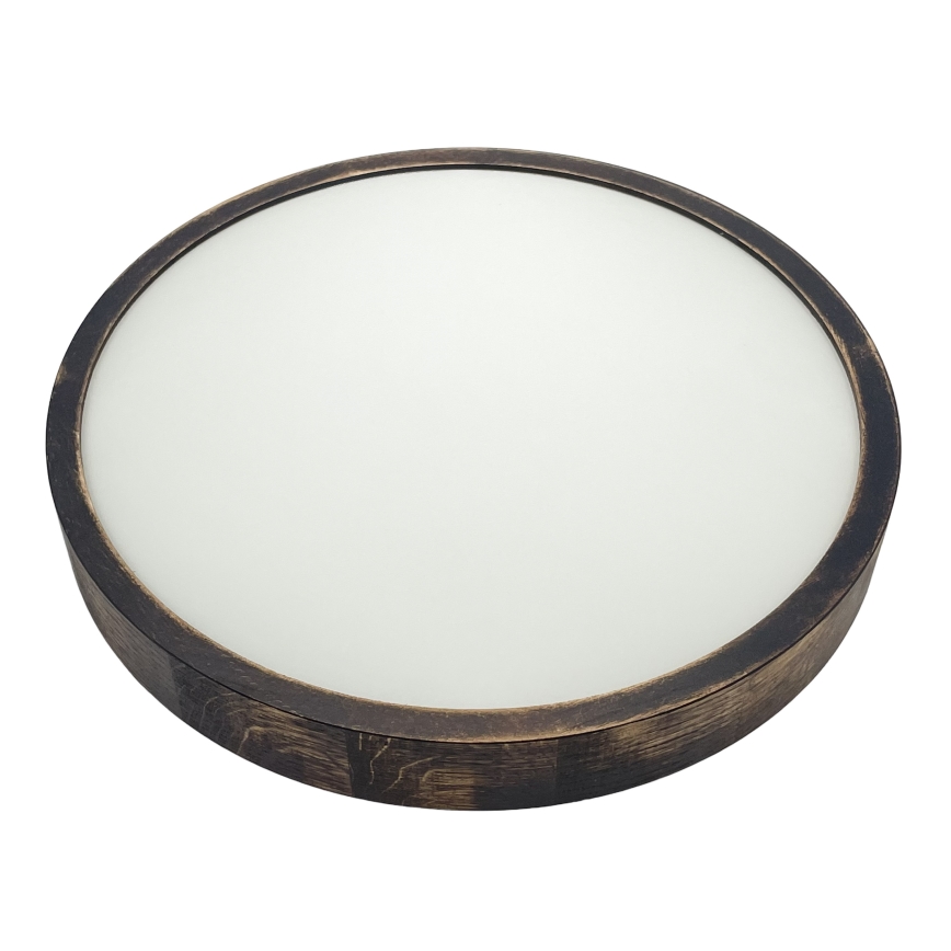 LED lubinis šviestuvas OAK SMOKY SLIM LED/36W/230V 4000K, skersmuo 37 cm, ąžuolas / tamsiai ruda