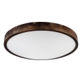 LED lubinis šviestuvas OAK SMOKY SLIM LED/36W/230V 4000K Ø 47 cm, ąžuolas/tamsiai ruda