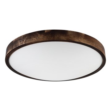 LED lubinis šviestuvas OAK SMOKY SLIM LED/36W/230V 4000K Ø 47 cm, ąžuolas/tamsiai ruda