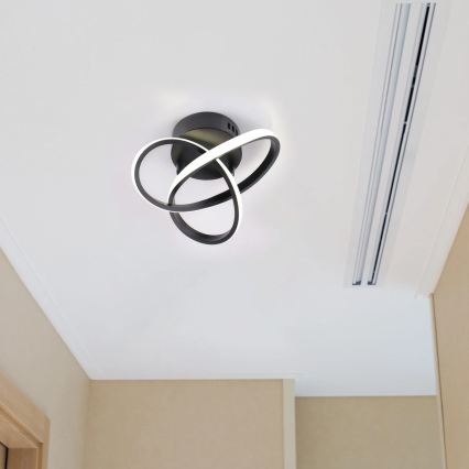 LED lubinis šviestuvas OSKAR LED/15W/230V, skersmuo 25 cm, juodas