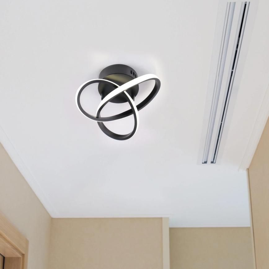 LED lubinis šviestuvas OSKAR LED/15W/230V, skersmuo 25 cm, juodas