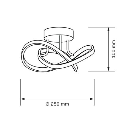 LED lubinis šviestuvas OSKAR LED/15W/230V, skersmuo 25 cm, juodas