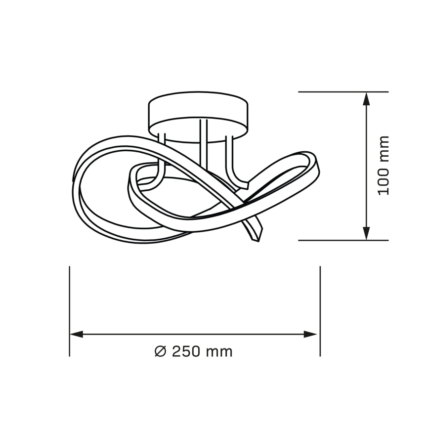 LED lubinis šviestuvas OSKAR LED/15W/230V, skersmuo 25 cm, juodas