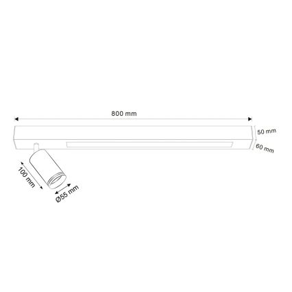 LED lubinis šviestuvas PARYŽIUS LED/24W/230V + 1xGU10/10W juoda