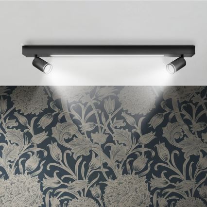 LED lubinis šviestuvas PARYŽIUS LED/24W/230V + 2xGU10/10W juoda