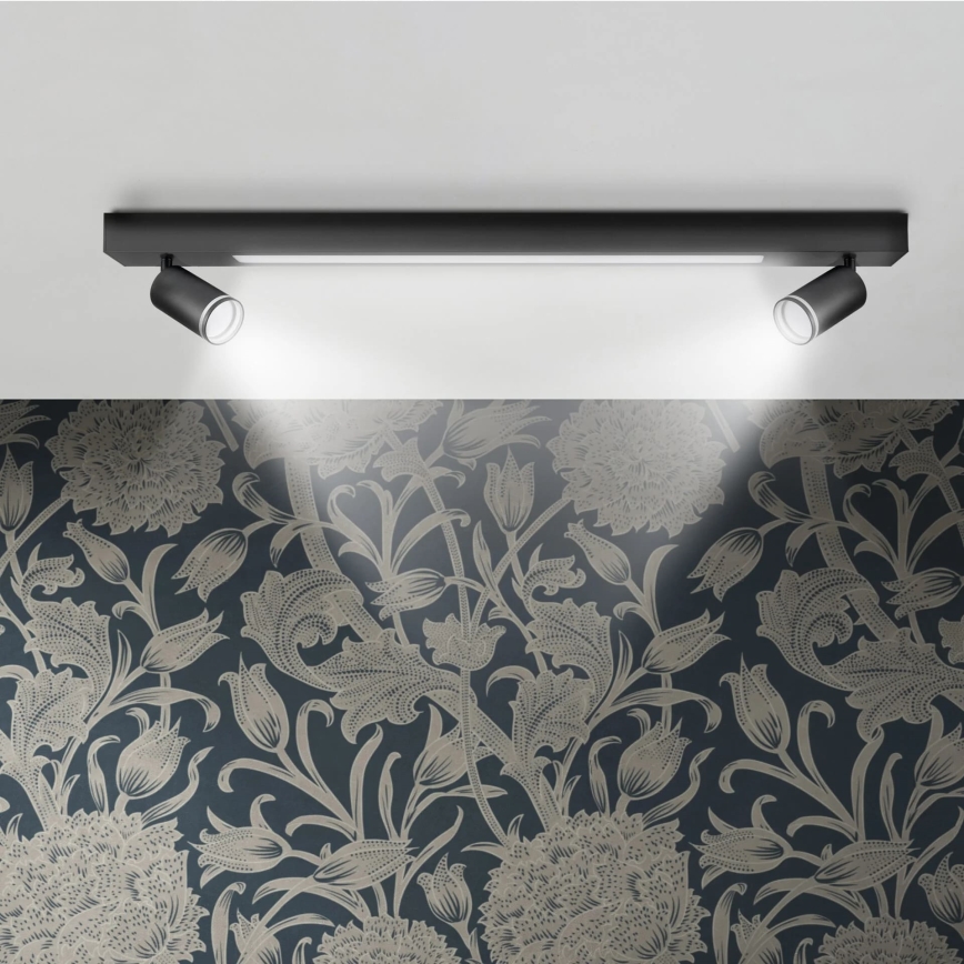 LED lubinis šviestuvas PARYŽIUS LED/24W/230V + 2xGU10/10W juoda