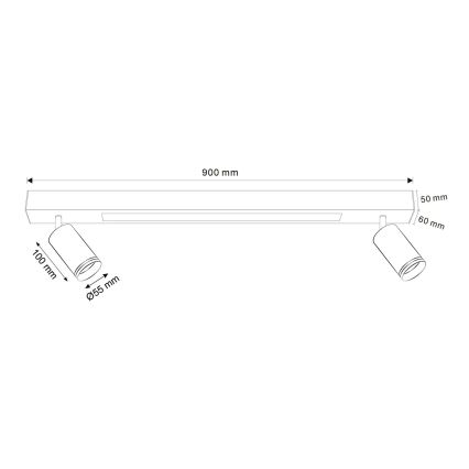 LED lubinis šviestuvas PARYŽIUS LED/24W/230V + 2xGU10/10W juoda
