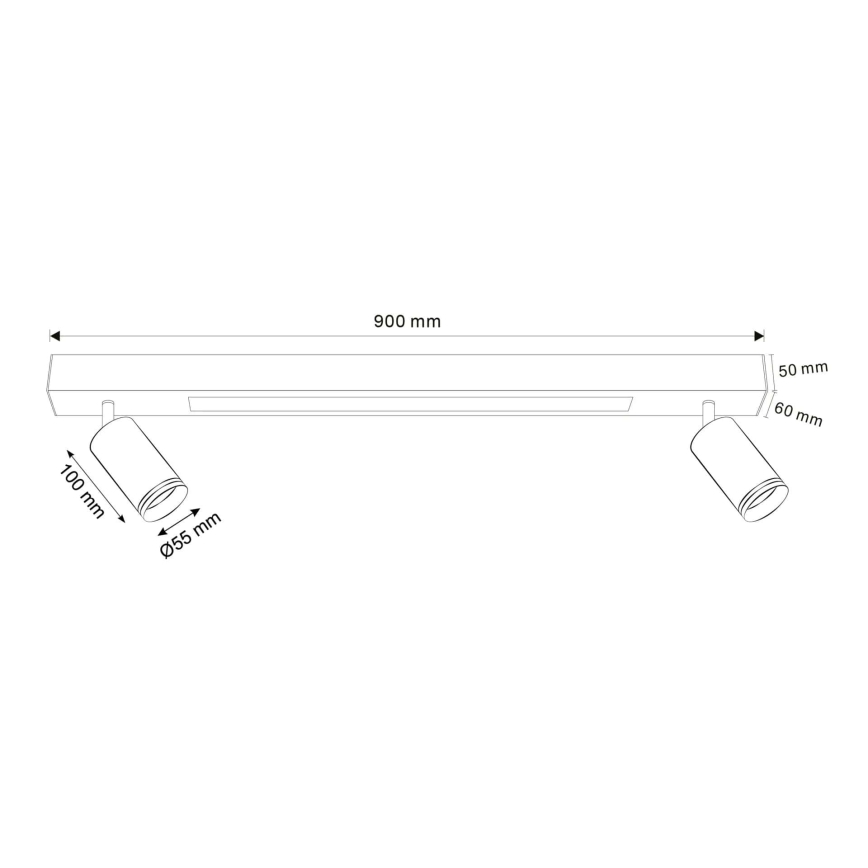 LED lubinis šviestuvas PARYŽIUS LED/24W/230V + 2xGU10/10W juoda
