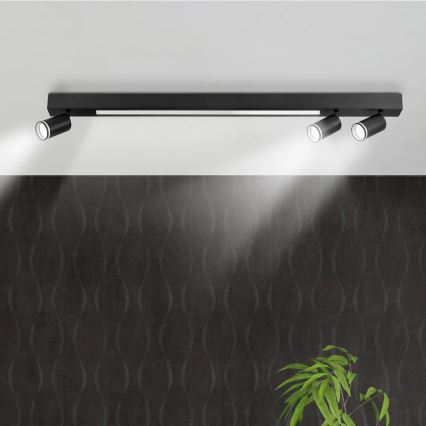 LED lubinis šviestuvas PARYŽIUS LED/24W/230V + 3xGU10/10W juoda