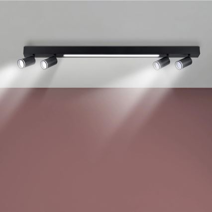 LED lubinis šviestuvas PARYŽIUS LED/24W/230V + 4xGU10/10W juoda