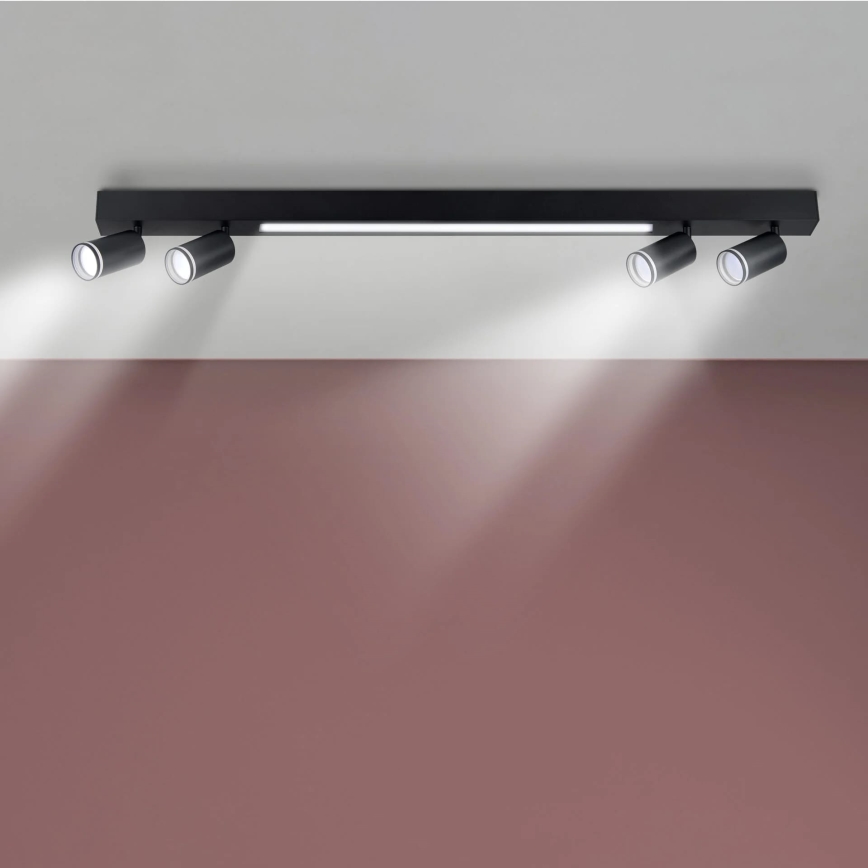 LED lubinis šviestuvas PARYŽIUS LED/24W/230V + 4xGU10/10W juoda