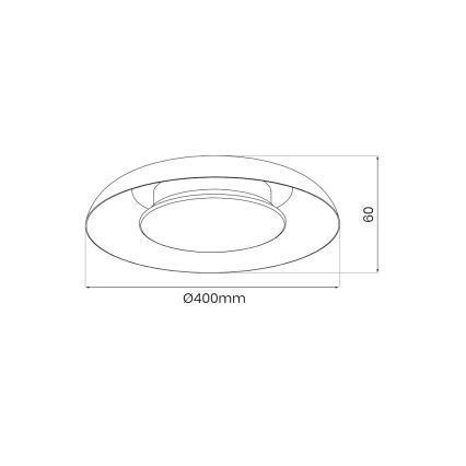 LED lubinis šviestuvas PIATTINO LED/30W/230V 3000/4000/6000K skersmuo 40 cm juodas
