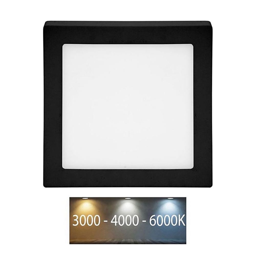 LED lubinis šviestuvas RAFA LED/12W/230V 3000/4000/6000K 17x17 cm juoda