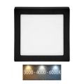 LED Lubinis šviestuvas RAFA LED/25W/230V 3000/4000/6000K 30x30 cm juodas