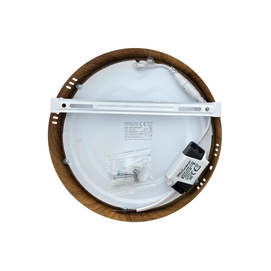 LED lubinis šviestuvas RING LED/18W/230V 4200K diametras 21 cm ruda