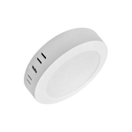 LED lubinis šviestuvas ROUND LED/12W/230V 4000K diametras 16,7 cm balta