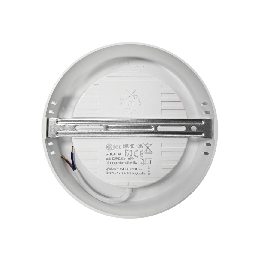 LED lubinis šviestuvas ROUND LED/12W/230V 4000K diametras 16,7 cm balta