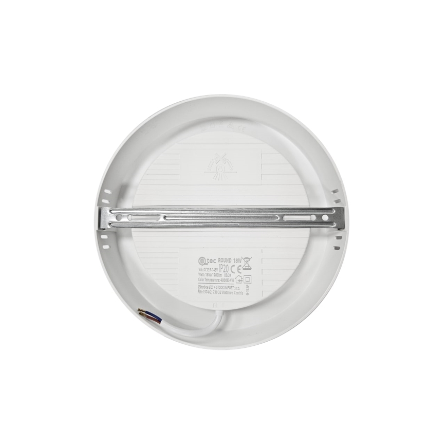 LED lubinis šviestuvas ROUND LED/18W/230V 4000K diametras 21,5 cm balta