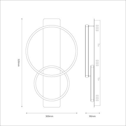 LED lubinis šviestuvas ROWENA LED/14W/230V juoda/ruda