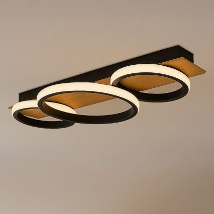 LED lubinis šviestuvas ROWENA LED/18W/230V juodas/rudas