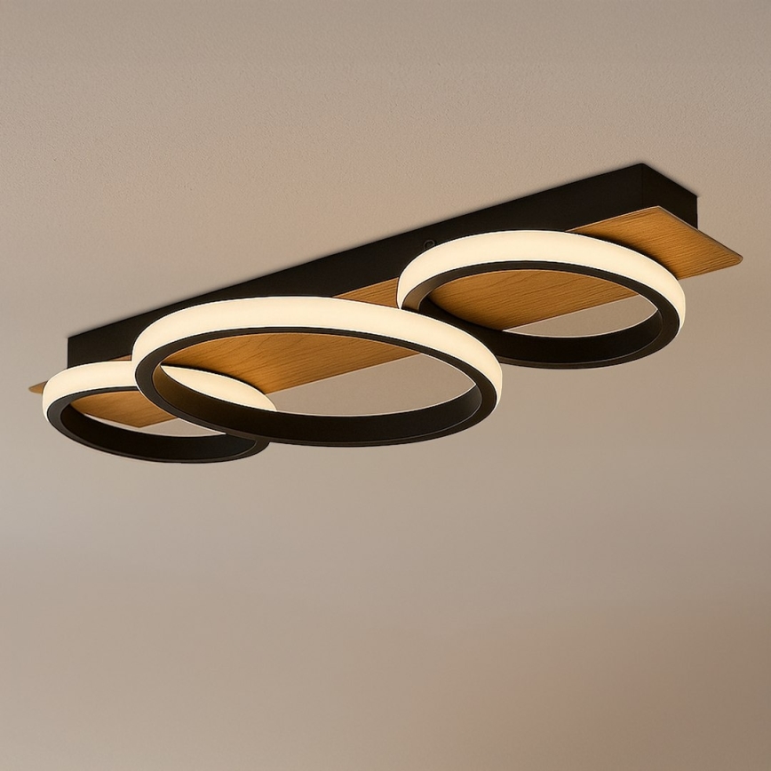 LED lubinis šviestuvas ROWENA LED/18W/230V juodas/rudas