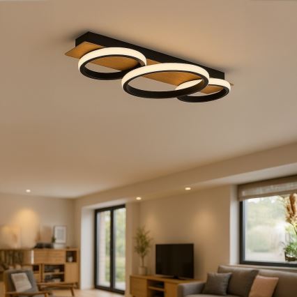 LED lubinis šviestuvas ROWENA LED/18W/230V juodas/rudas