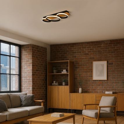 LED lubinis šviestuvas ROWENA LED/18W/230V juodas/rudas