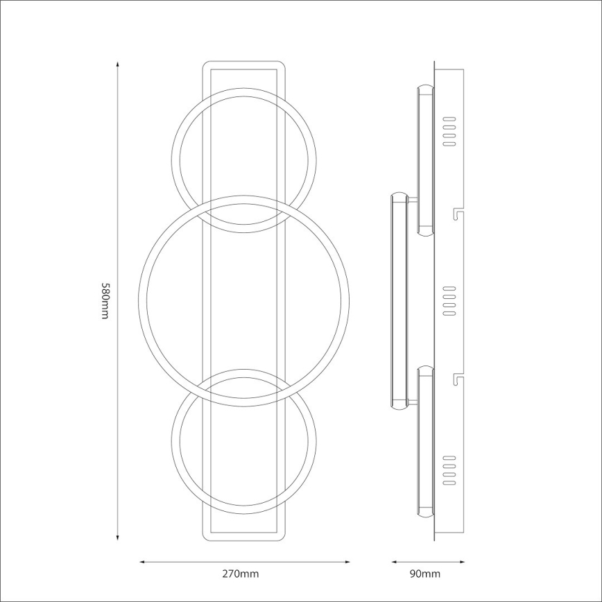 LED lubinis šviestuvas ROWENA LED/18W/230V juodas/rudas