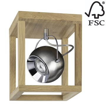 LED Lubinis šviestuvas ROY 1xGU10/5W/230V matinio ąžuolo + FSC sertifikuota