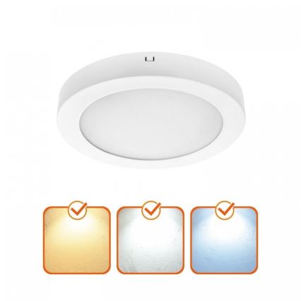 LED lubinis šviestuvas SIGARO, 18 W, 230 V, 3000/4000/6500 K, Ø 22 cm, baltas