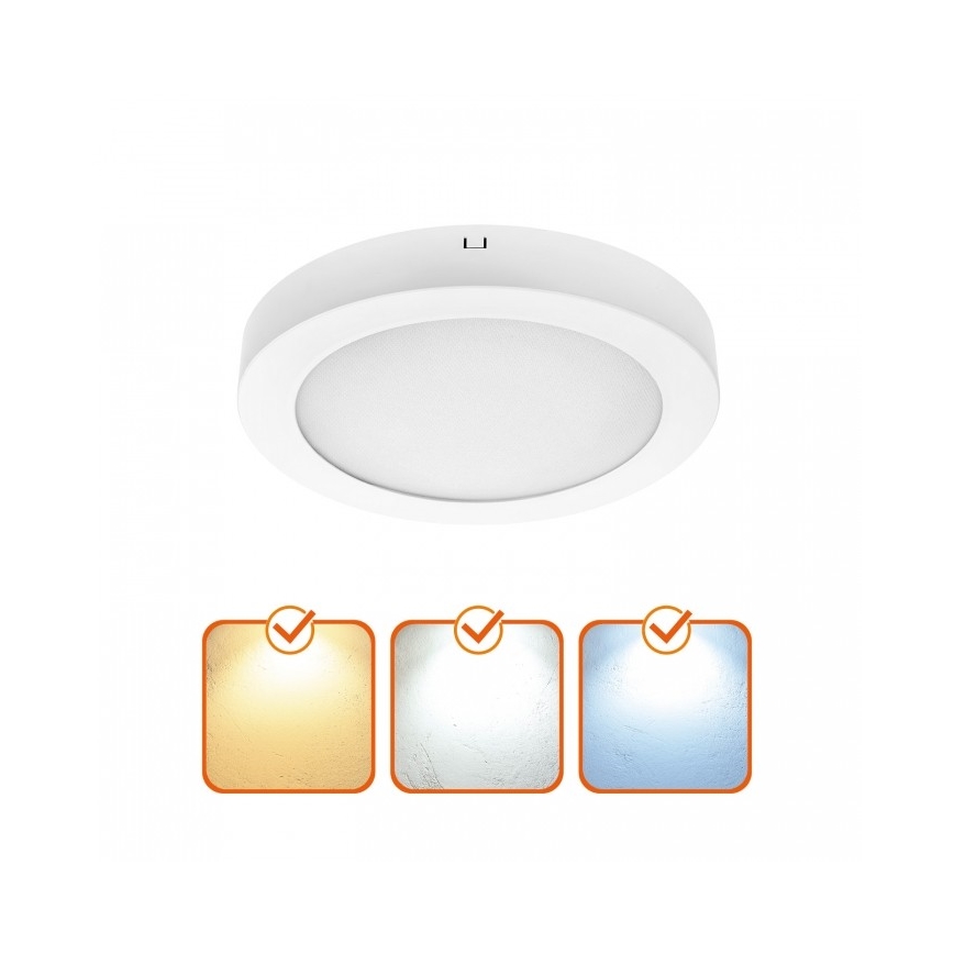 LED lubinis šviestuvas SIGARO, 18 W, 230 V, 3000/4000/6500 K, Ø 22 cm, baltas