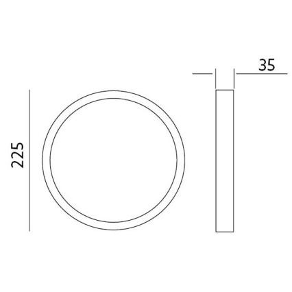 LED Lubinis šviestuvas SIGARO CIRCLE LED/24W/230V 4000K IP40