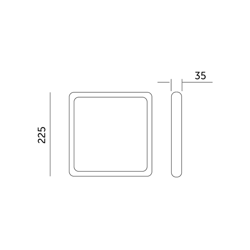 LED Lubinis šviestuvas SIGARO SQUARE LED/18W/230V 4000K IP40